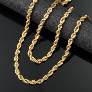K Gold Filled Rope Chain 6mm 24 Inches 